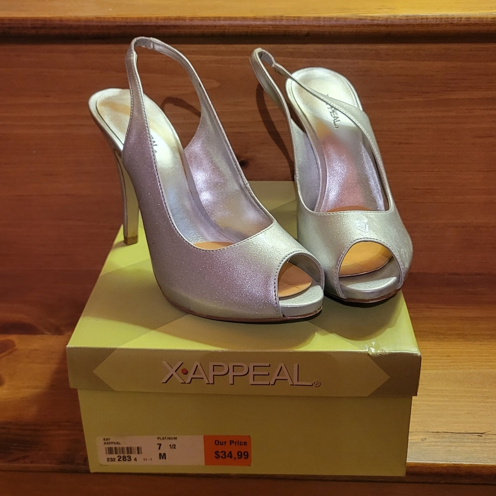 Silver Peep Toe Xappeal Heels